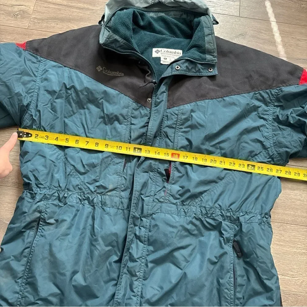 Vintage 70s Columbia Mens Large Puffer Jacket Hiking Coat Green USA Oregon XL
